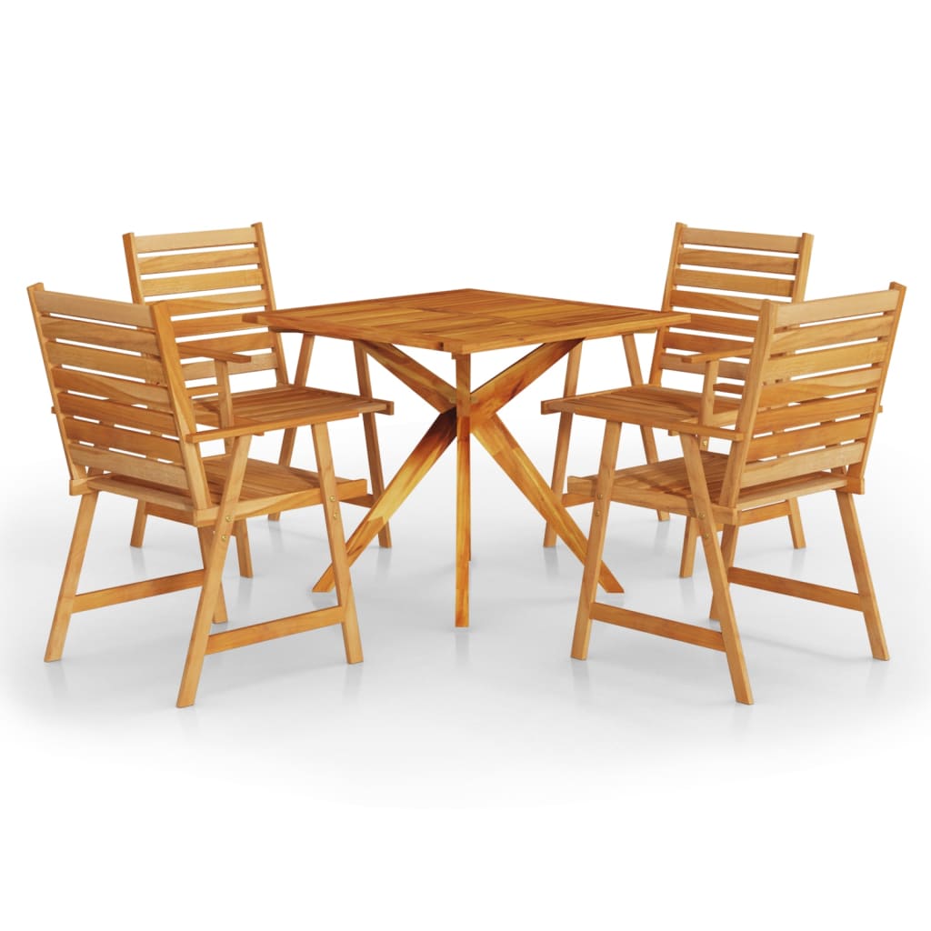 Set Mobili da Pranzo per Giardino 5 pz Legno Massello di Acacia - homemem39