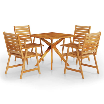 Set Mobili da Pranzo per Giardino 5 pz Legno Massello di Acacia - homemem39