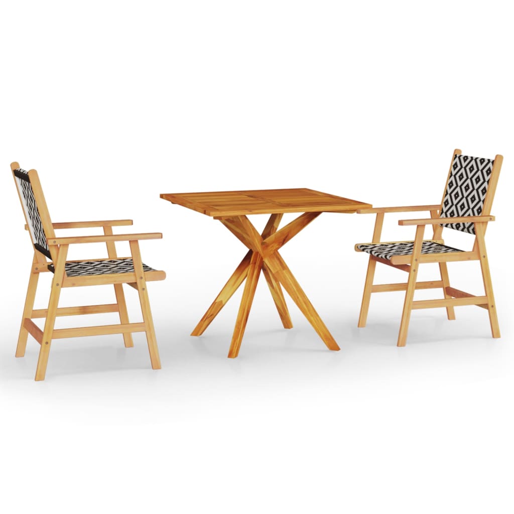 Set Mobili da Pranzo per Giardino 3 pz Legno Massello di Acacia - homemem39