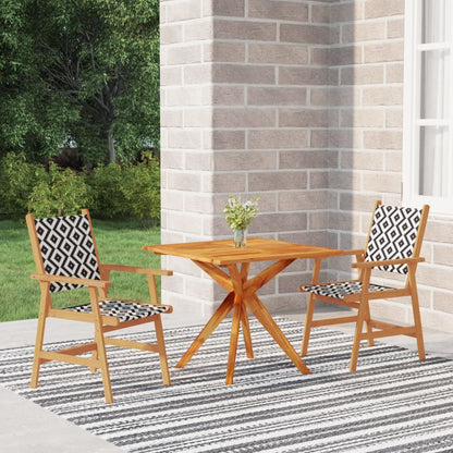 Set Mobili da Pranzo per Giardino 3 pz Legno Massello di Acacia - homemem39