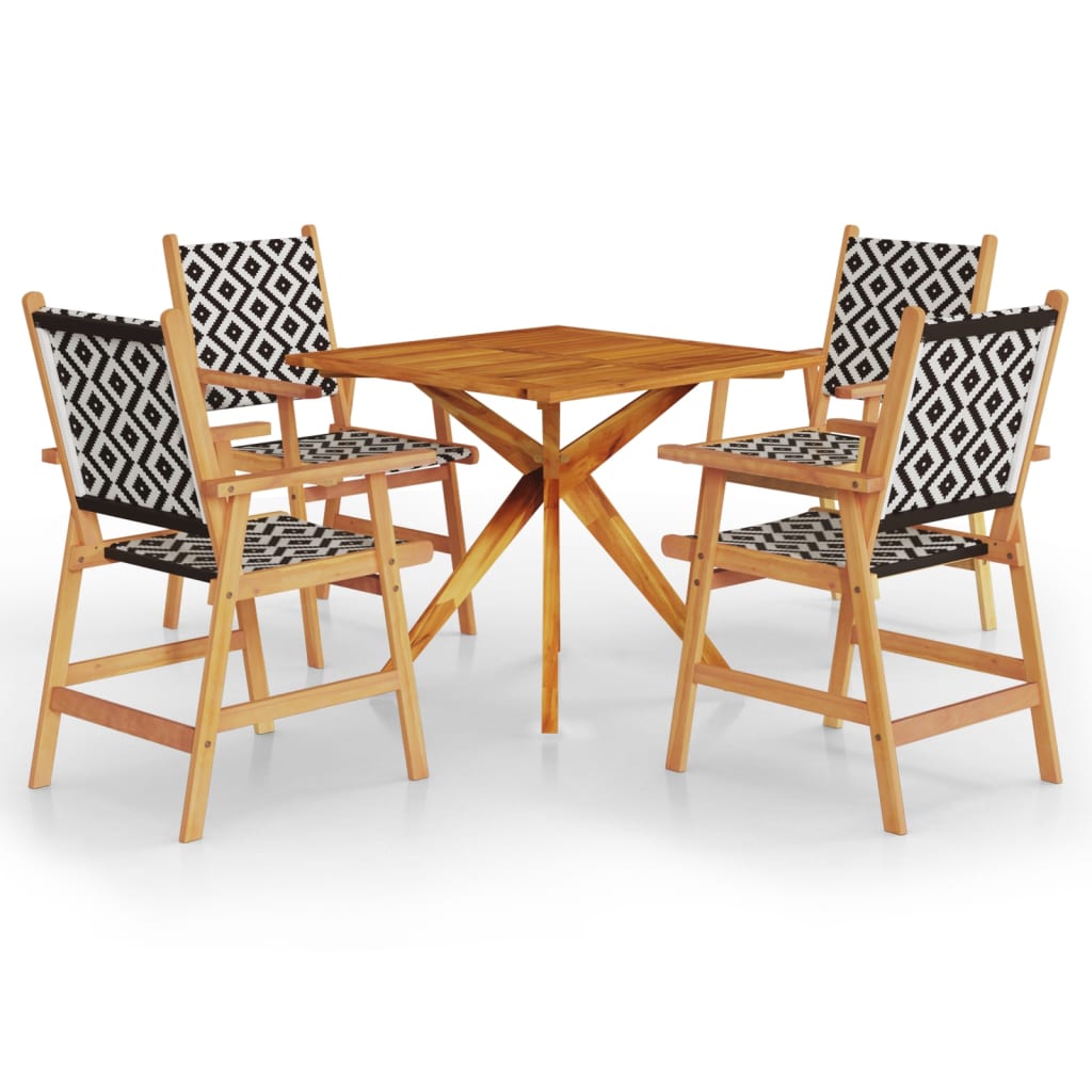 Set Mobili da Pranzo per Giardino 5 pz Legno Massello di Acacia - homemem39