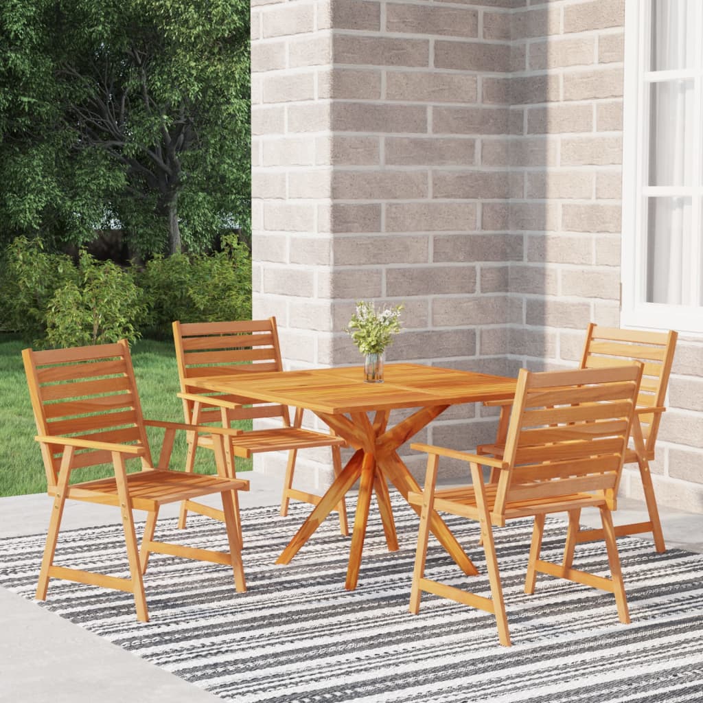 Set Mobili da Pranzo per Giardino 5 pz Legno Massello di Acacia - homemem39