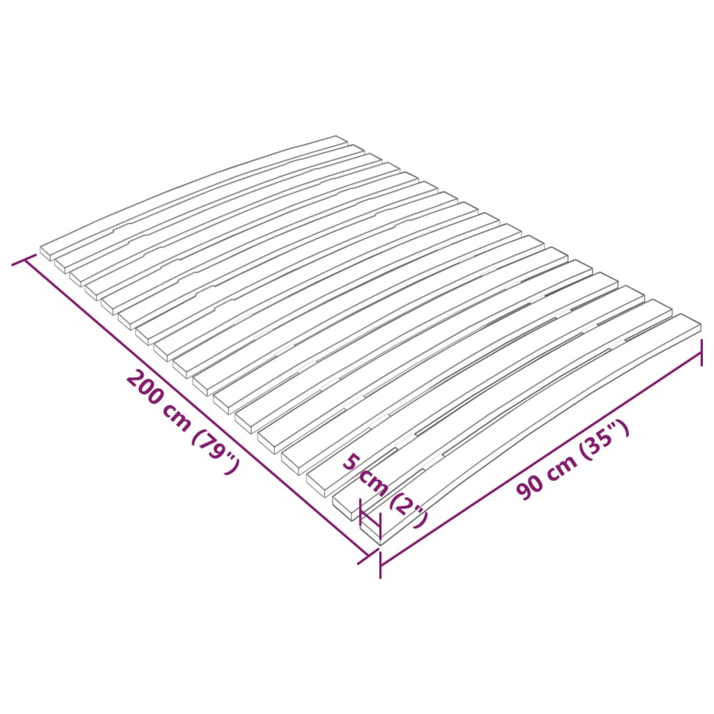 Rete a Doghe con 17 Doghe 90x200 cm - homemem39