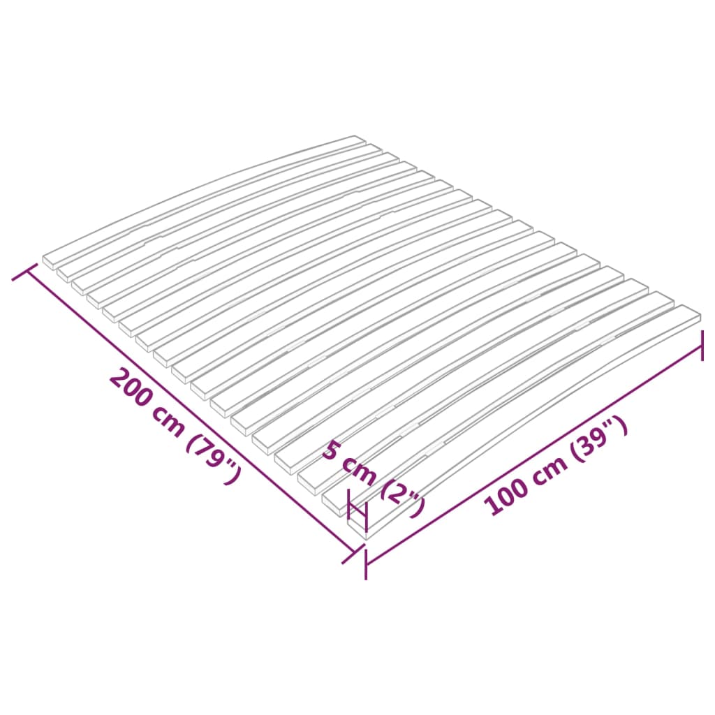 Rete a Doghe con 17 Doghe 100x200 cm - homemem39