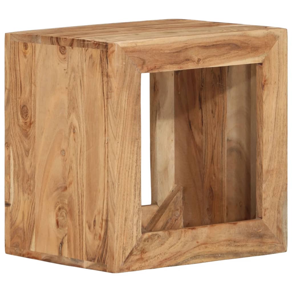 Sgabello 40 x 30 x 40 cm Legno Massello di Acacia - homemem39