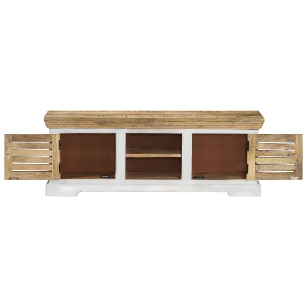 Mobile Porta TV 110x30x40 cm in Legno Massello di Mango - homemem39