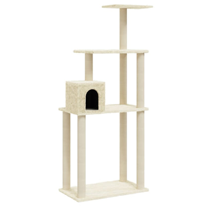 Albero per Gatti con Tiragraffi in Sisal Crema 147 cm - homemem39