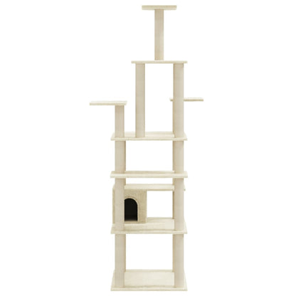 Albero per Gatti con Tiragraffi in Sisal Crema 183 cm - homemem39