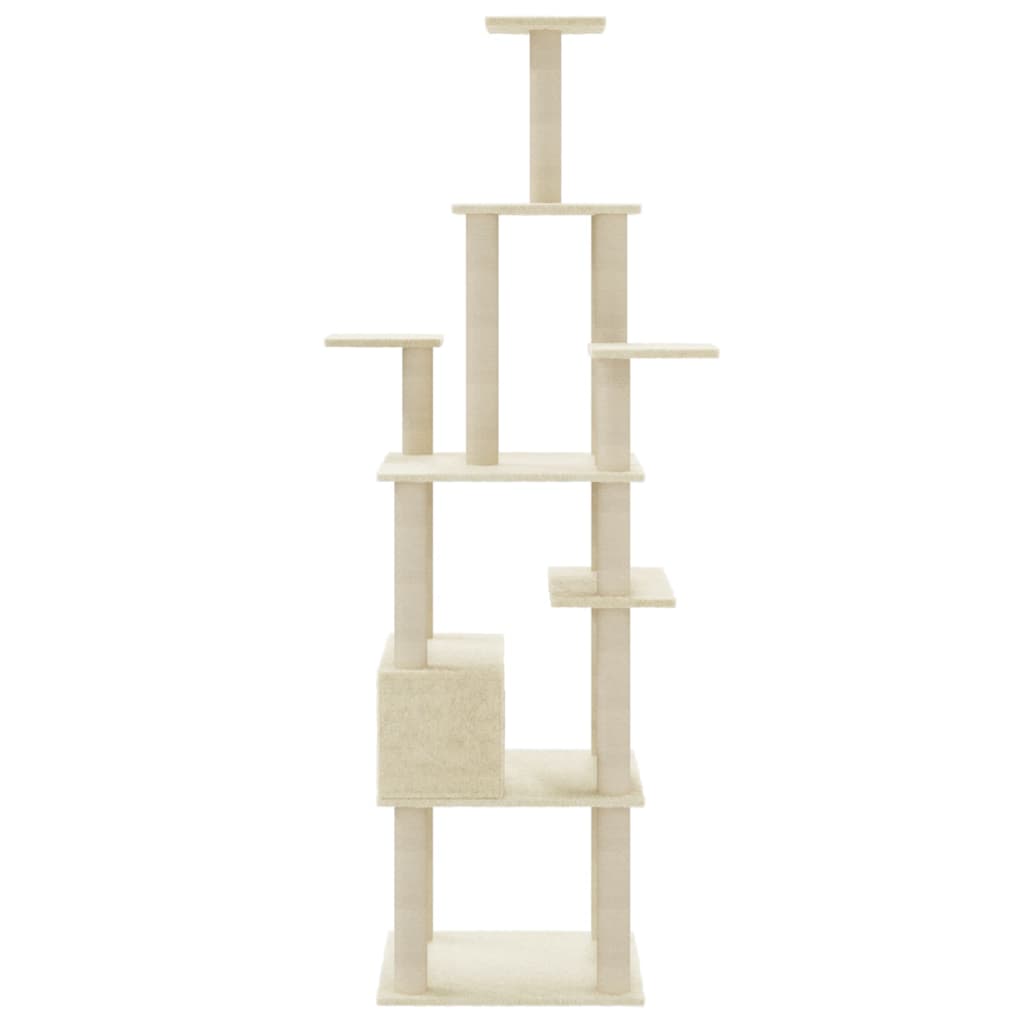 Albero per Gatti con Tiragraffi in Sisal Crema 183 cm - homemem39