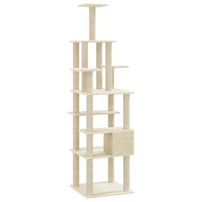 Albero per Gatti con Tiragraffi in Sisal Crema 183 cm - homemem39