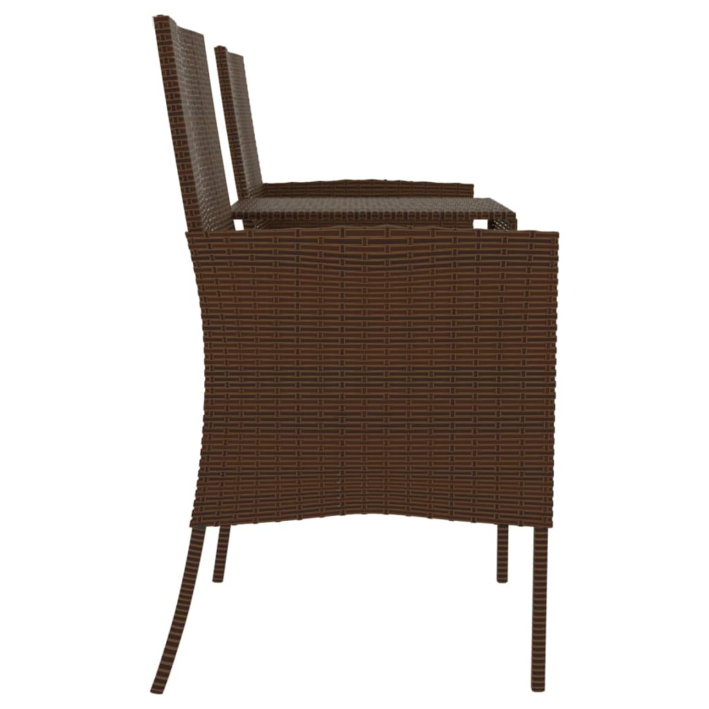 Divano da Giardino a 2 Posti con Tavolino in Polyrattan Marrone - homemem39