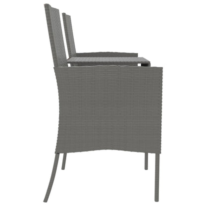 Divano da Giardino 2 Posti con Tavolino in Polyrattan Antracite - homemem39