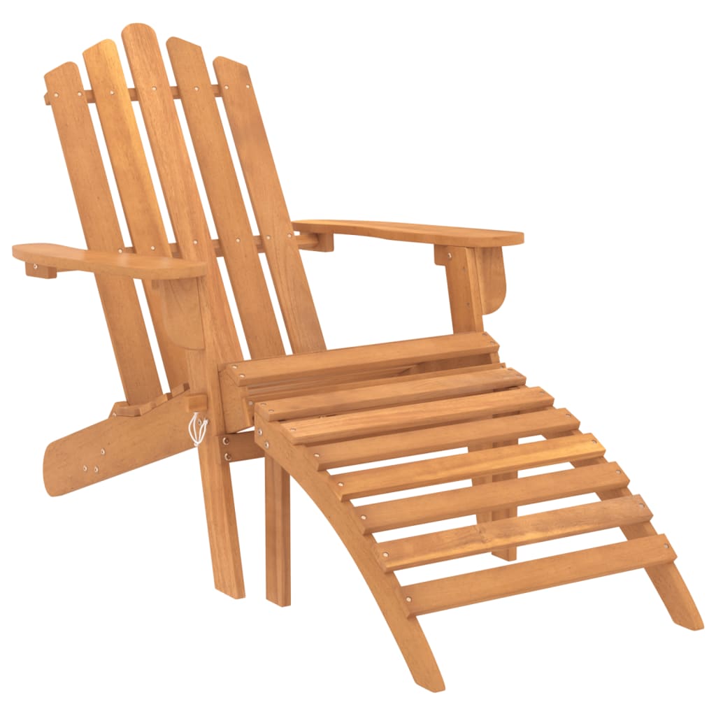 Sedia da Giardino Adirondack con Poggiapiedi Massello di Acacia - homemem39