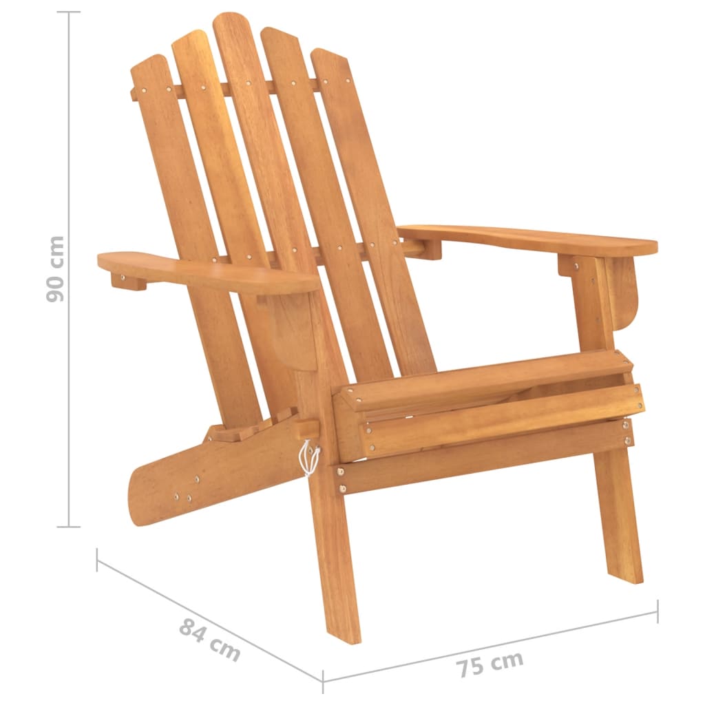 Sedia da Giardino Adirondack con Poggiapiedi Massello di Acacia - homemem39