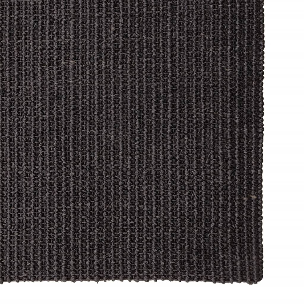 Tappeto in Sisal Naturale 80x200 cm Nero - homemem39