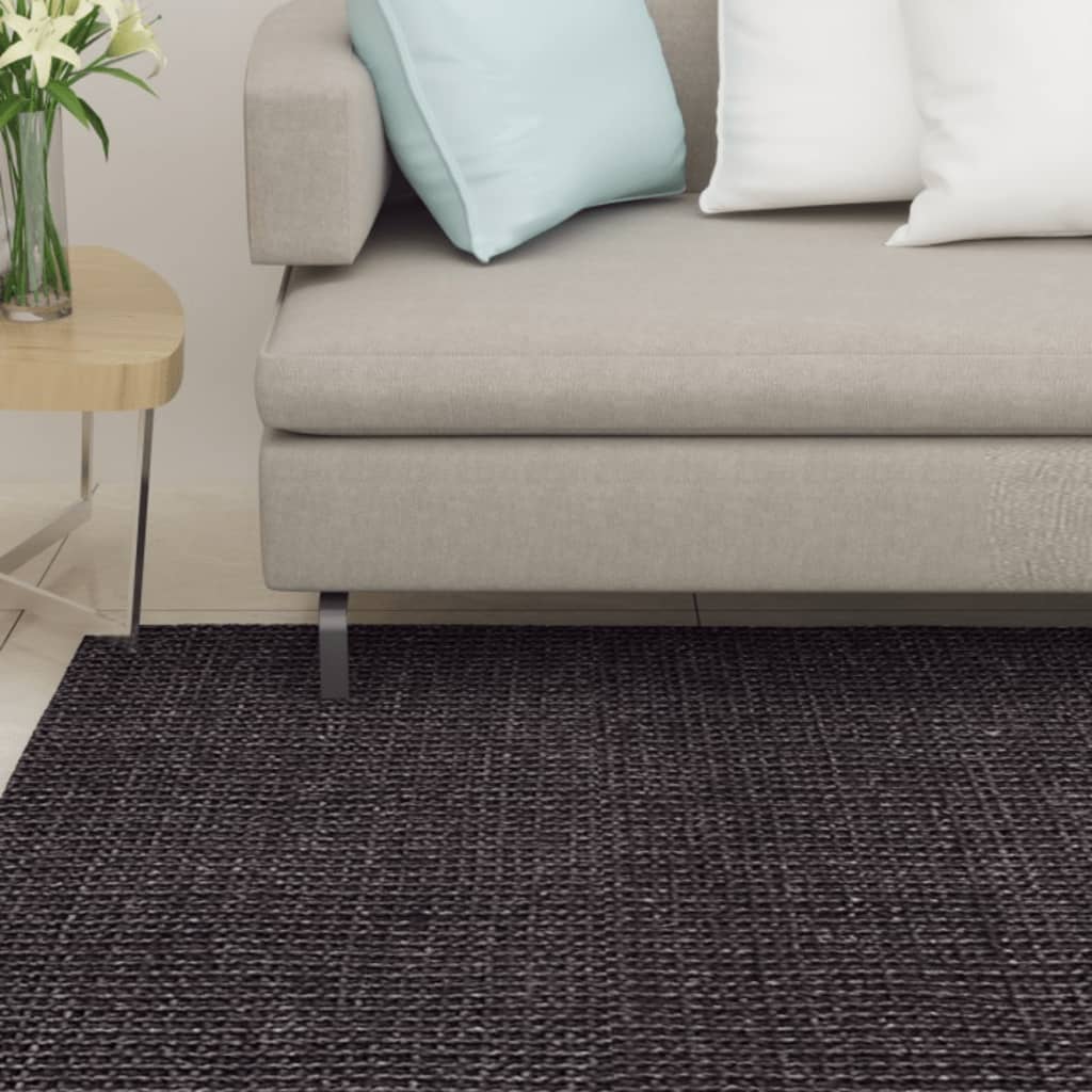 Tappeto in Sisal Naturale 80x200 cm Nero - homemem39