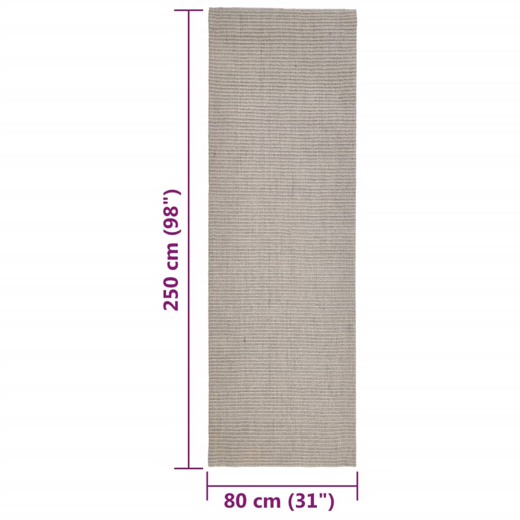 Tappeto in Sisal Naturale 80x250 cm Sabbia - homemem39