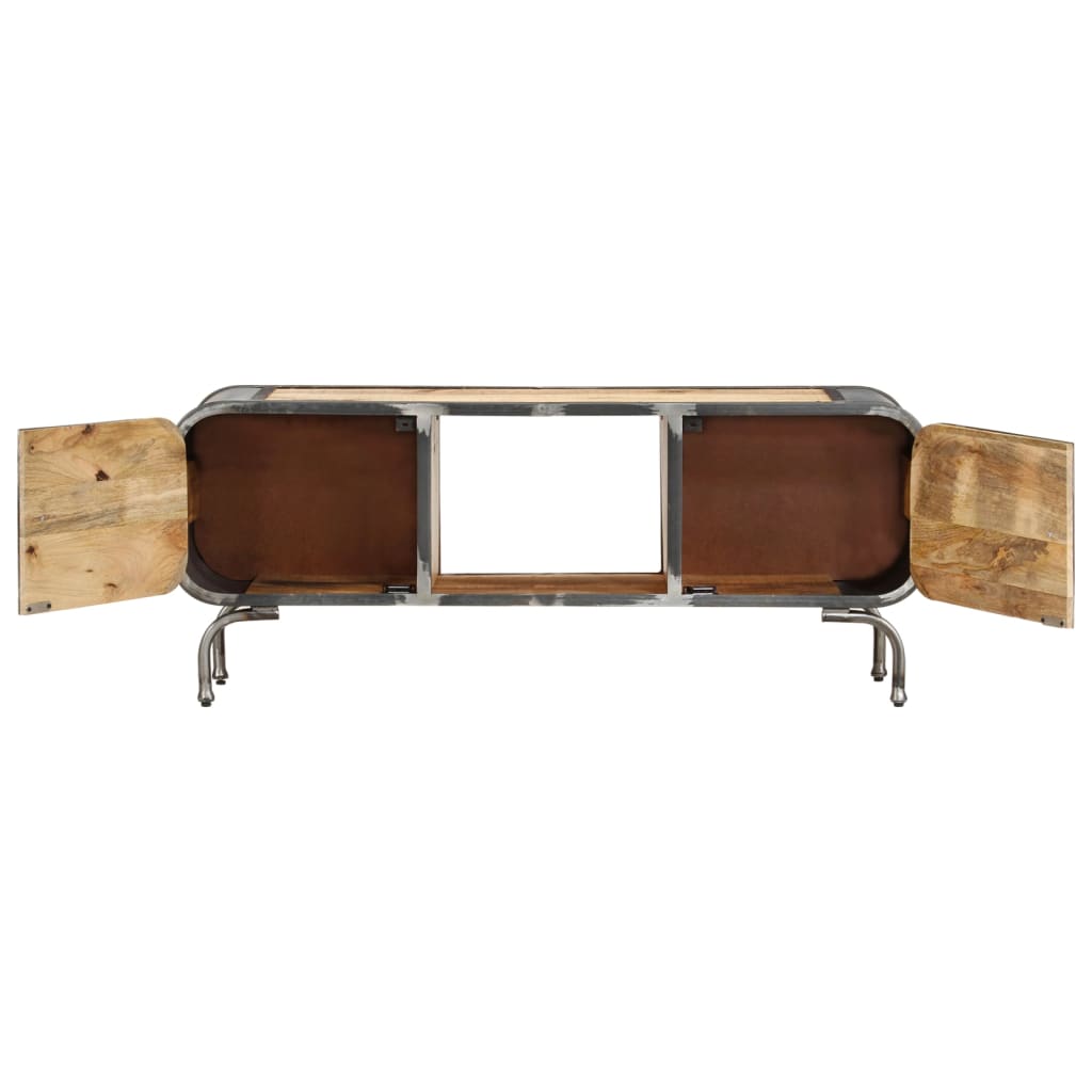 Mobile Porta TV 110x30x42 cm in Legno Massello di Mango - homemem39