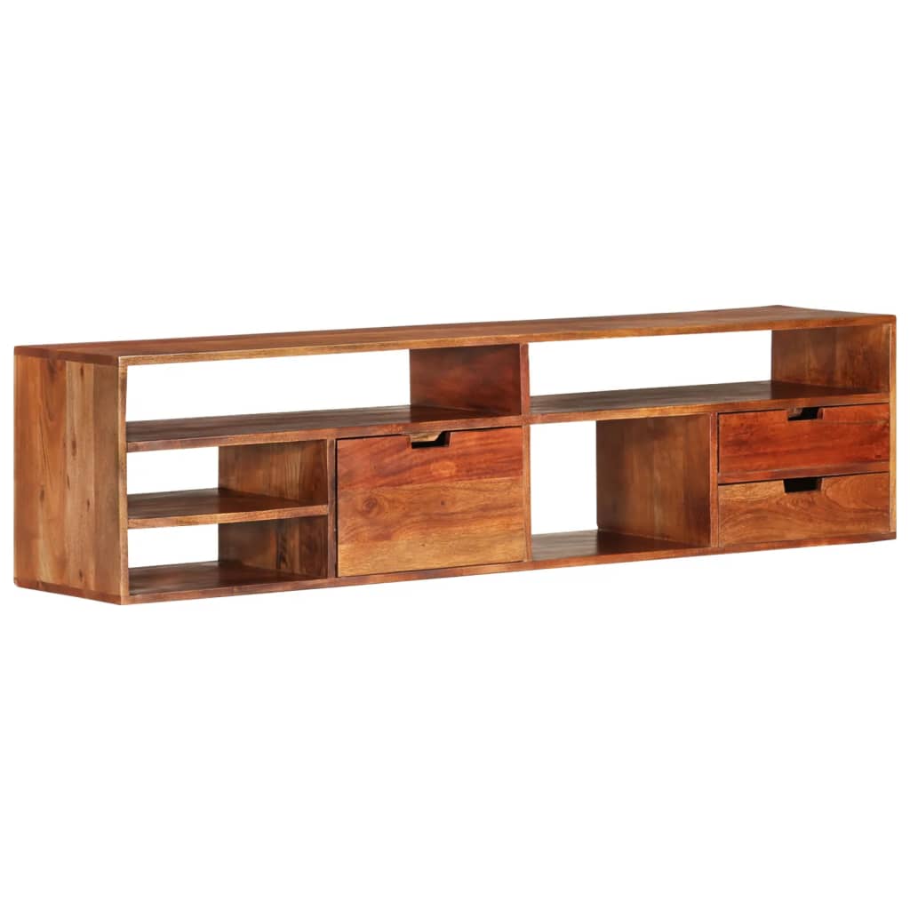 Mobile Porta TV 140x30x35 cm in Legno Massello di Acacia - homemem39