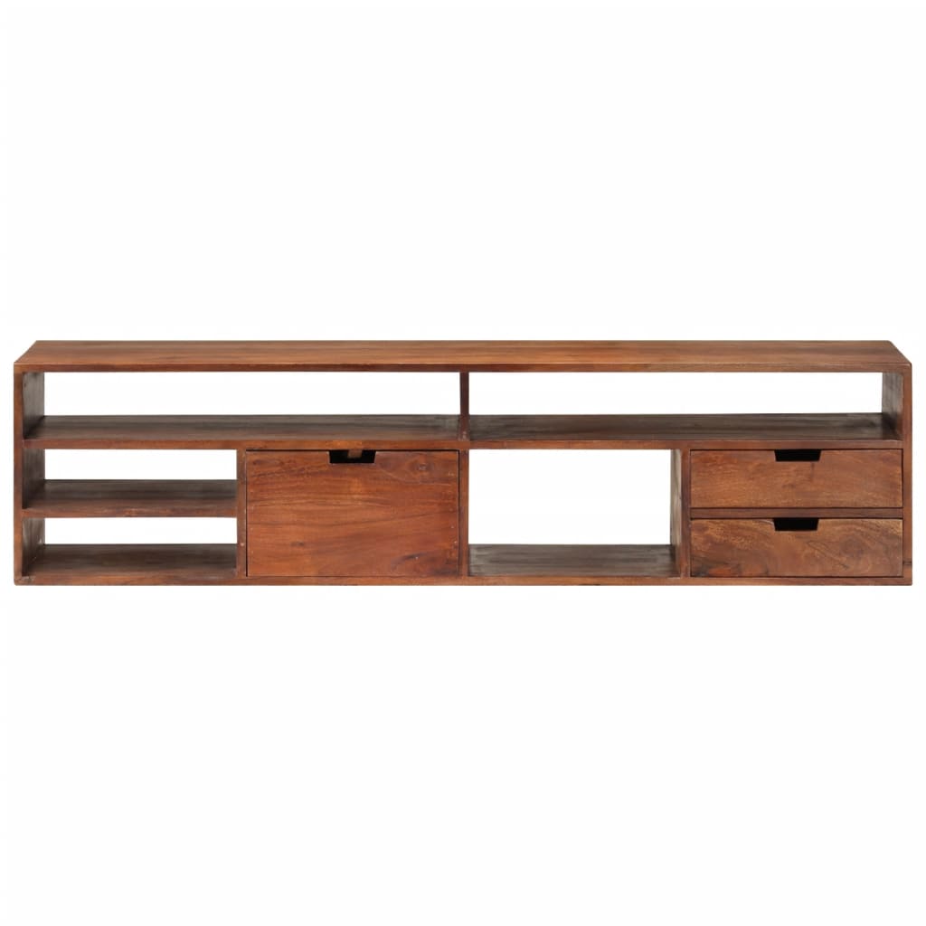 Mobile Porta TV 140x30x35 cm in Legno Massello di Acacia - homemem39