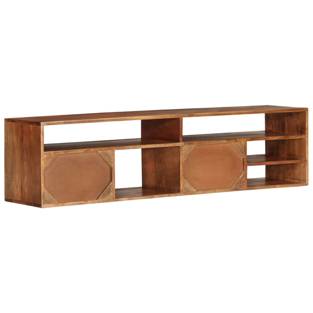 Mobile Porta TV 140x30x35 cm in Legno Massello di Acacia - homemem39