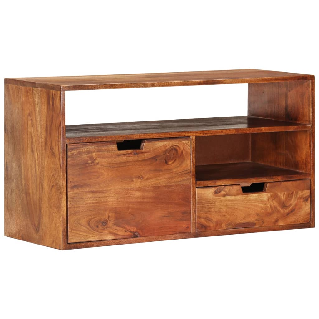 Mobile Porta TV 80x30x42 cm in Legno Massello di Acacia - homemem39