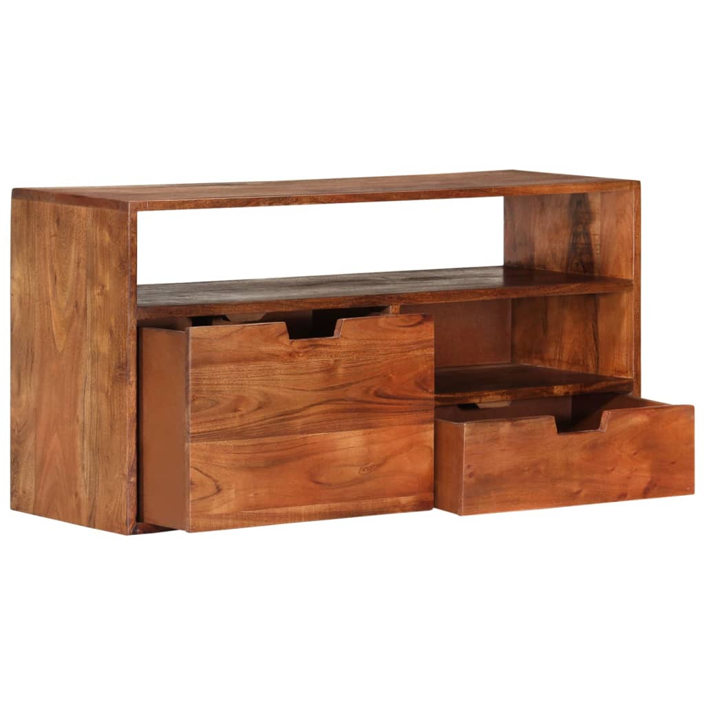 Mobile Porta TV 80x30x42 cm in Legno Massello di Acacia - homemem39