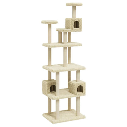 Albero per Gatti con Tiragraffi in Sisal Crema 188 cm - homemem39