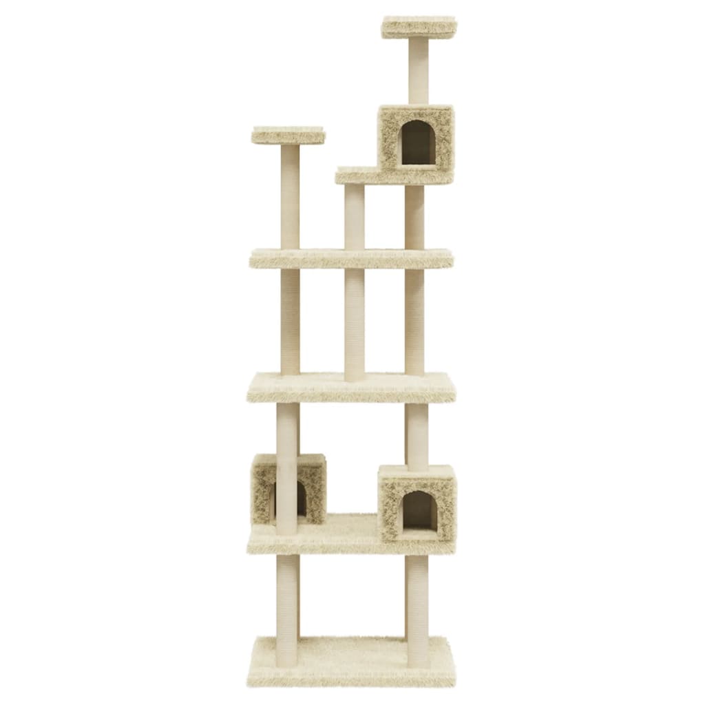 Albero per Gatti con Tiragraffi in Sisal Crema 188 cm - homemem39