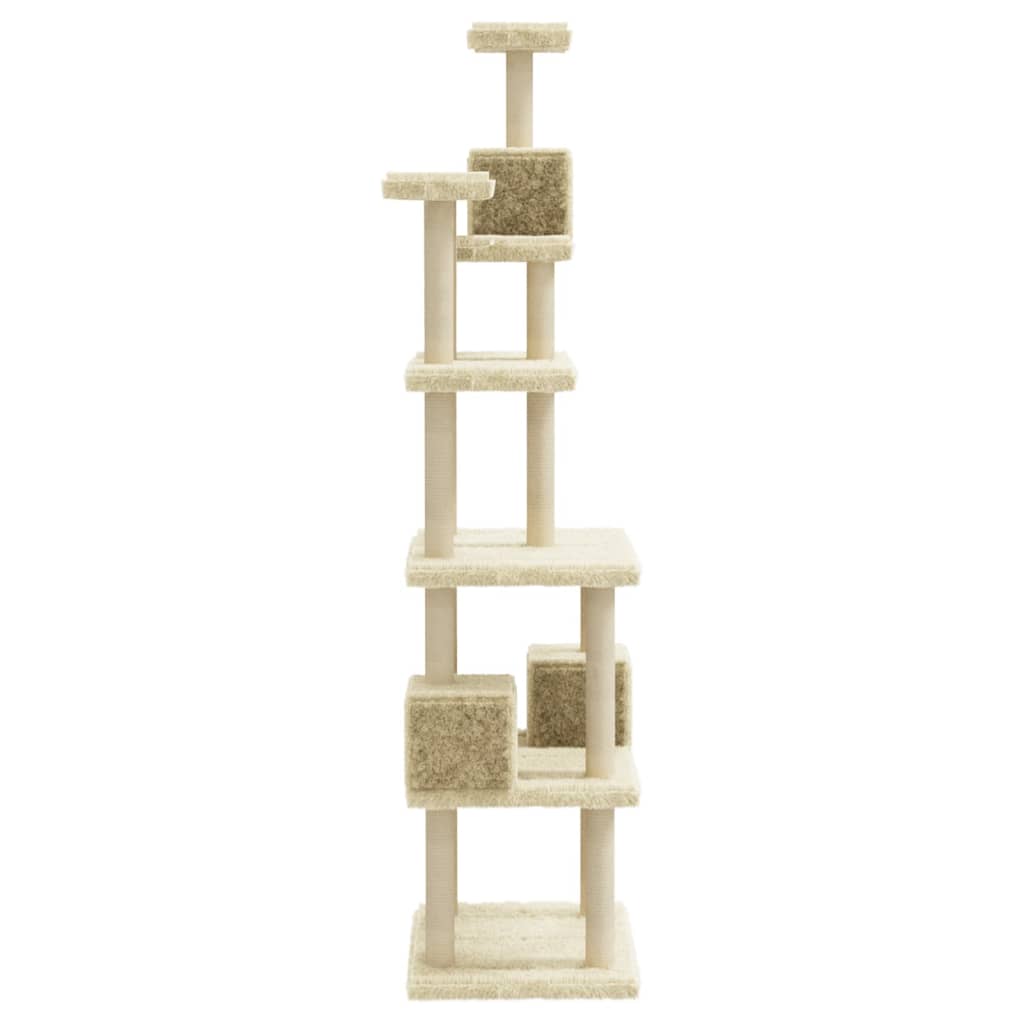 Albero per Gatti con Tiragraffi in Sisal Crema 188 cm - homemem39