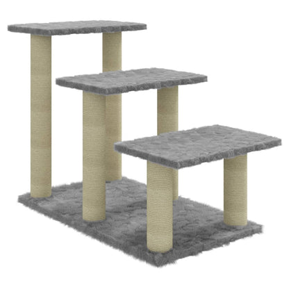 Albero per Gatti con Tiragraffi in Sisal Grigio Chiaro 50,5 cm - homemem39