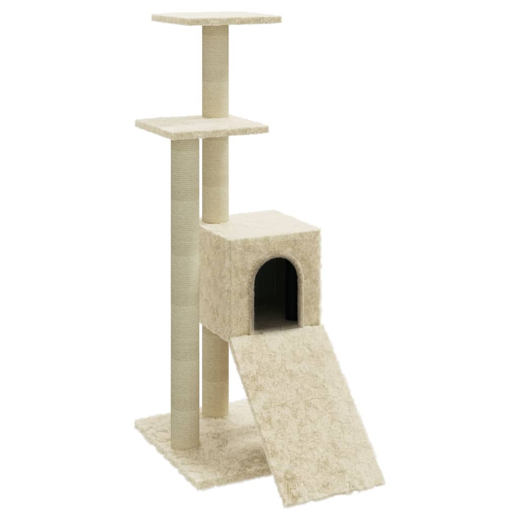 Albero per Gatti con Tiragraffi in Sisal Crema 92 cm - homemem39