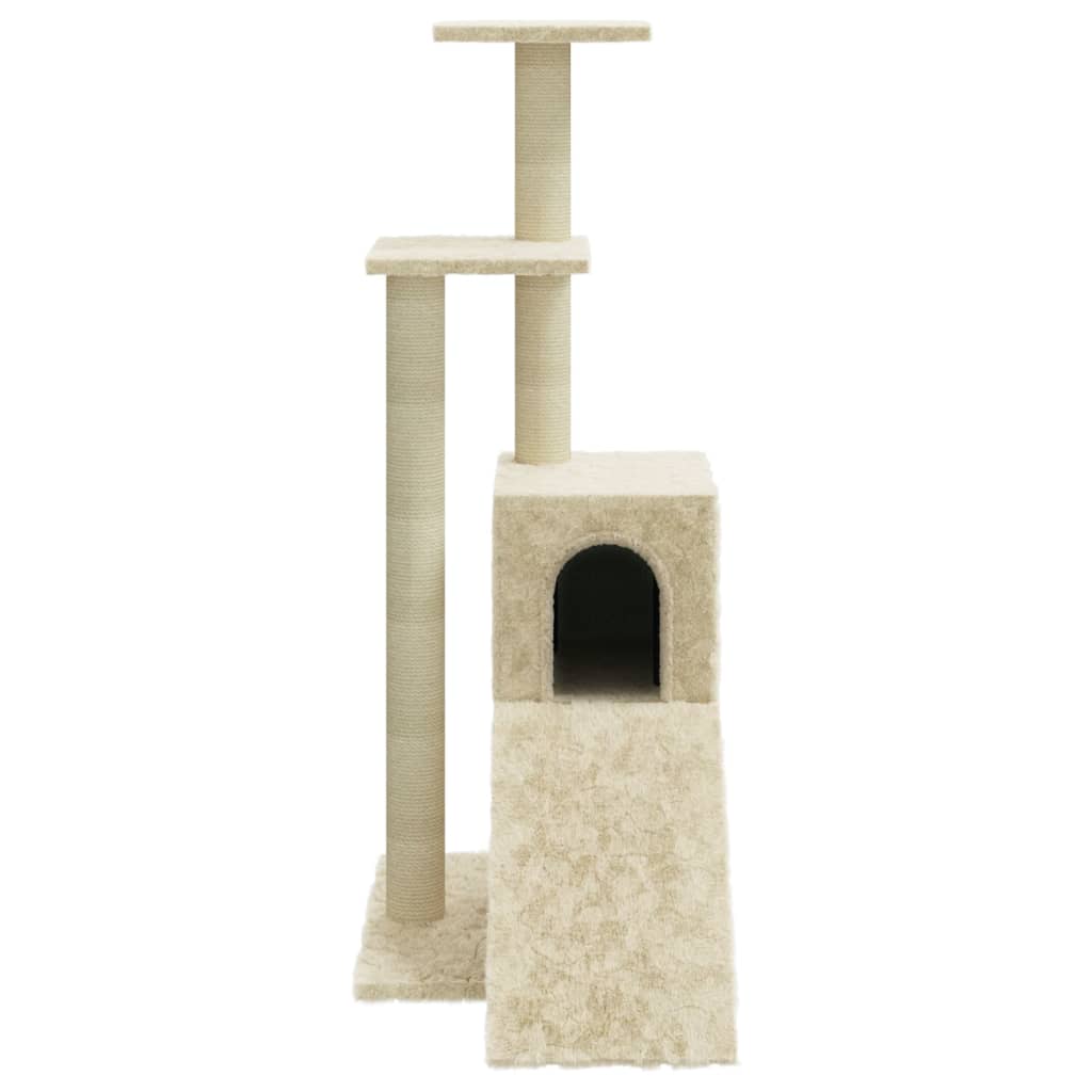 Albero per Gatti con Tiragraffi in Sisal Crema 92 cm - homemem39