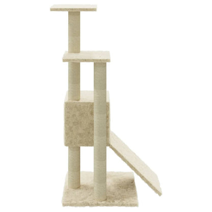 Albero per Gatti con Tiragraffi in Sisal Crema 92 cm - homemem39