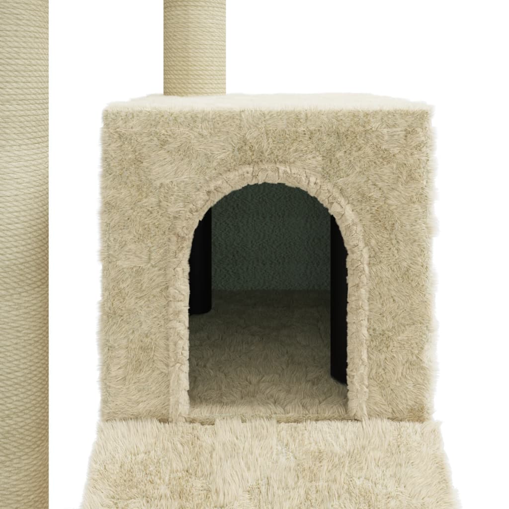 Albero per Gatti con Tiragraffi in Sisal Crema 92 cm - homemem39