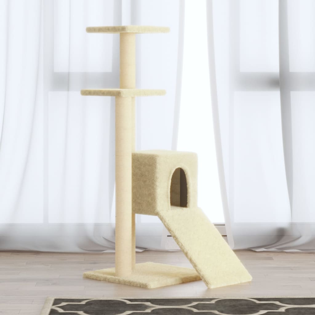 Albero per Gatti con Tiragraffi in Sisal Crema 92 cm - homemem39