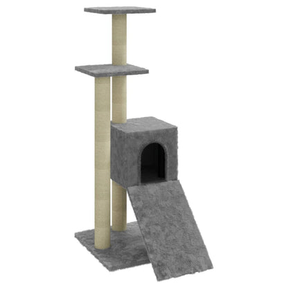 Albero per Gatti con Tiragraffi in Sisal Grigio Chiaro 92 cm - homemem39