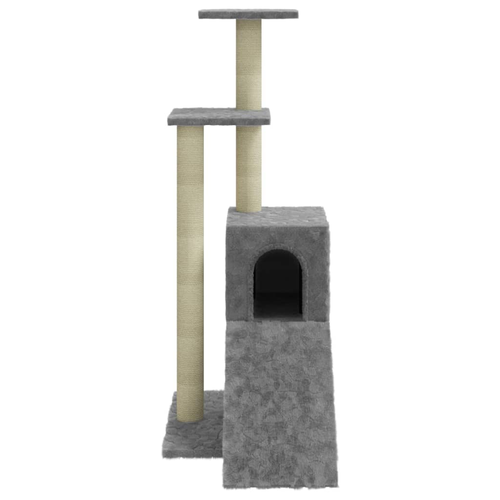 Albero per Gatti con Tiragraffi in Sisal Grigio Chiaro 92 cm - homemem39