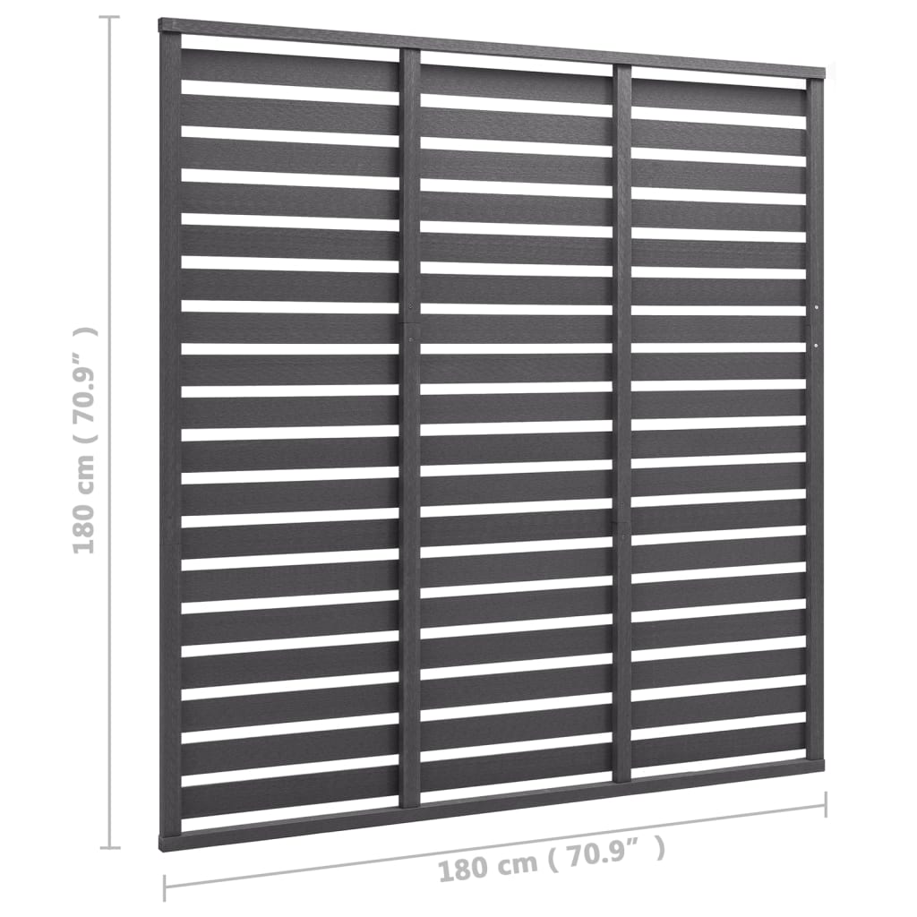 Pannello di Recinzione in WPC 180x180 cm Grigio - homemem39