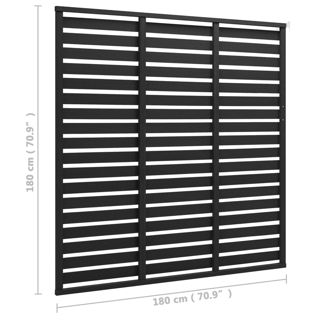 Pannello di Recinzione in WPC 180x180 cm Nero - homemem39