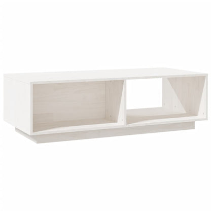 Tavolino da Salotto Bianco 110x50x33,5cm Legno Massello di Pino - homemem39