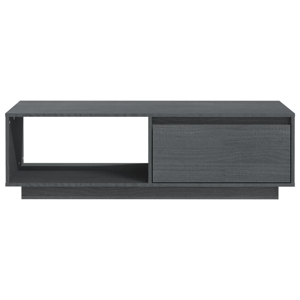 Tavolino da Salotto Grigio 110x50x33,5cm Legno Massello di Pino - homemem39