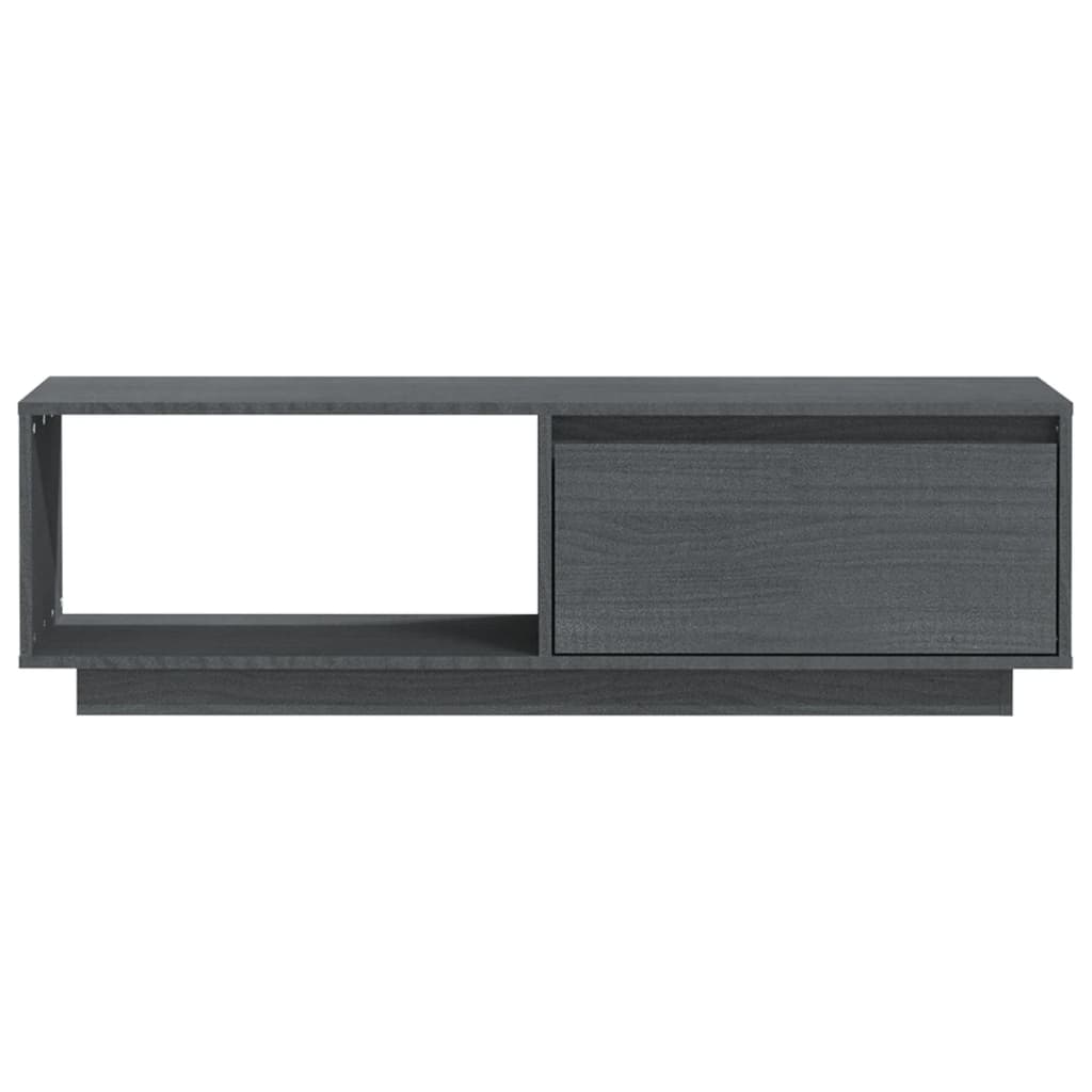 Mobile Porta TV Grigio 110x30x33,5 cm in Legno Massello di Pino - homemem39