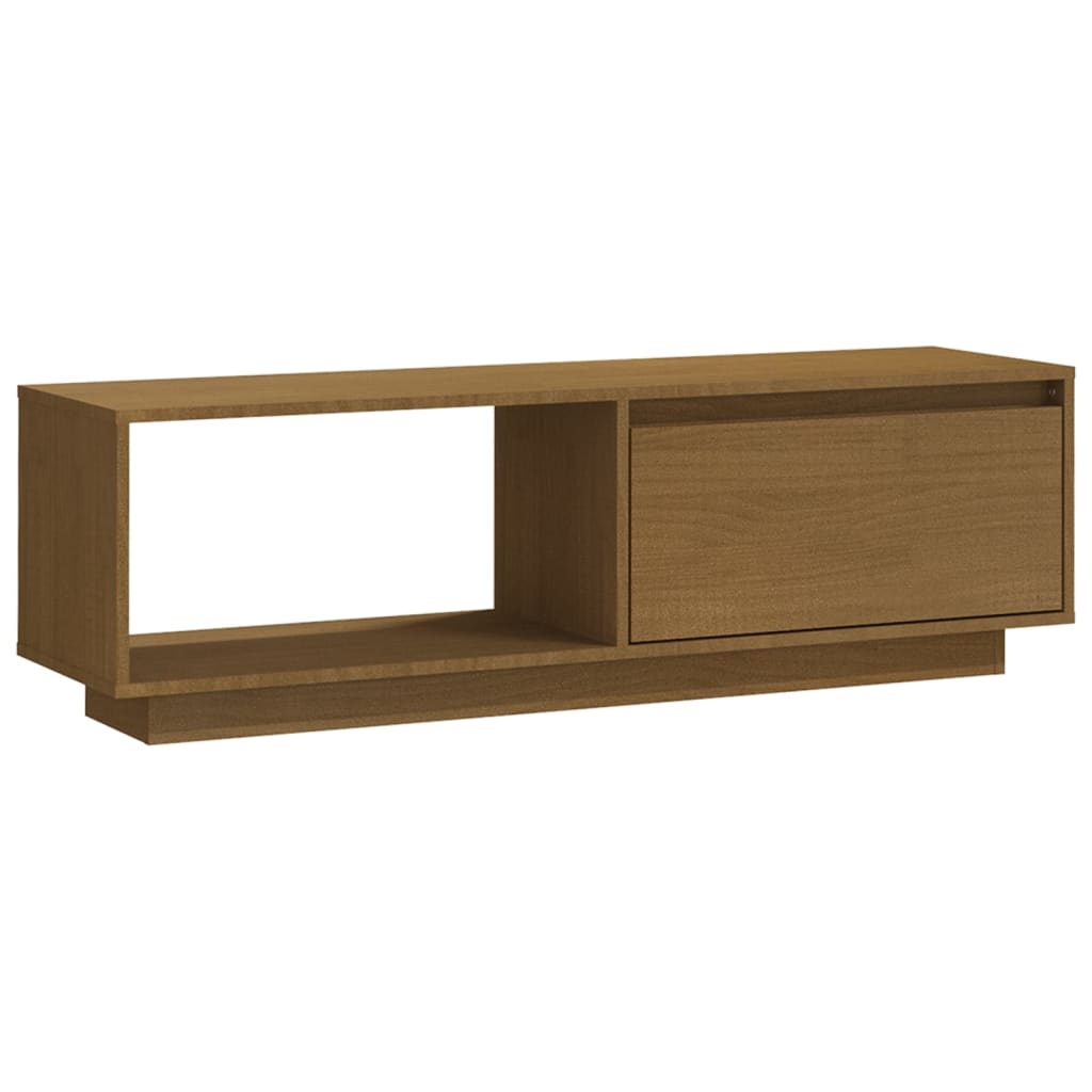 Mobile Porta TV Marrone Miele 110x30x33,5 cm in Legno di Pino - homemem39