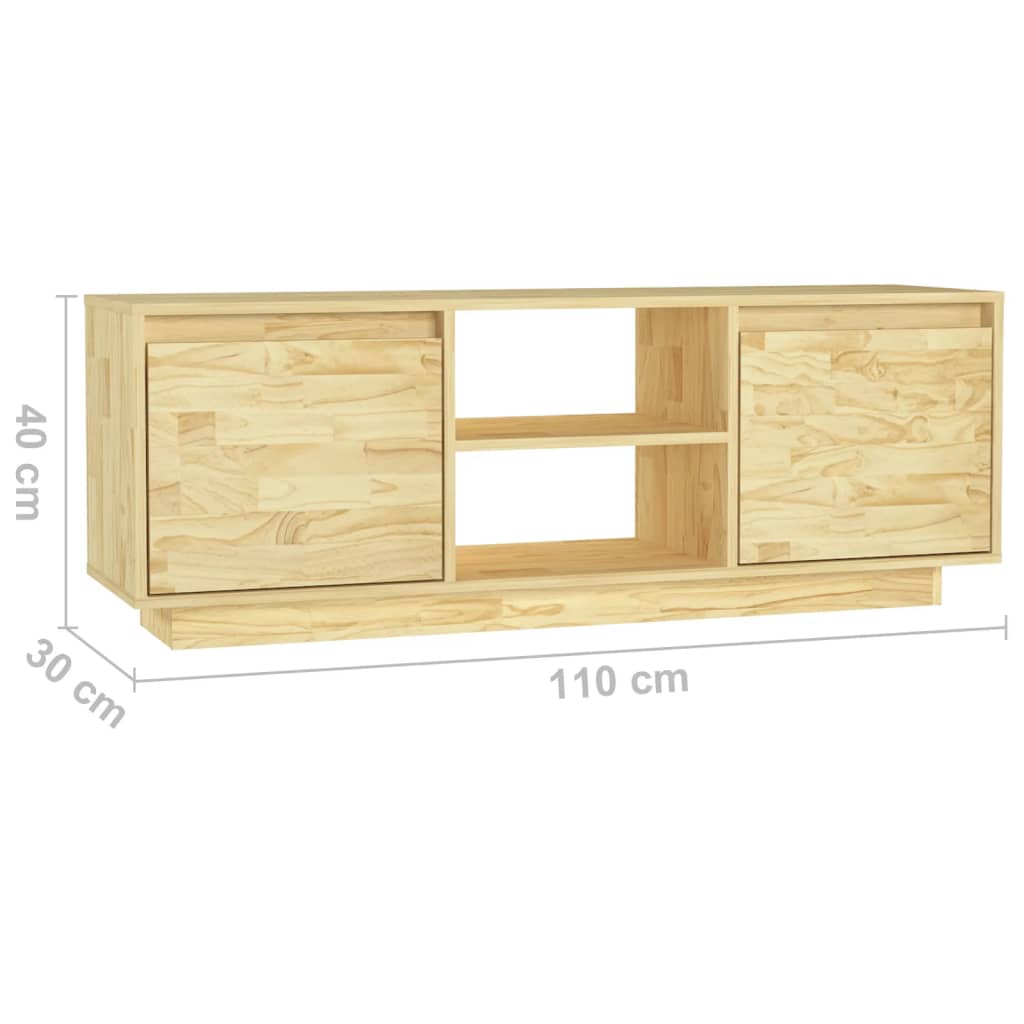 Mobile Porta TV 110x30x40 cm in Legno Massello di Pino - homemem39