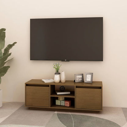 Mobile Porta TV Marrone Miele 110x30x40 cm in Legno di Pino - homemem39