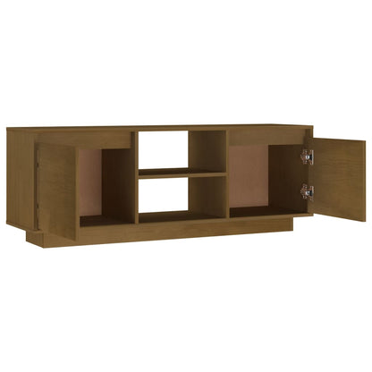 Mobile Porta TV Marrone Miele 110x30x40 cm in Legno di Pino - homemem39