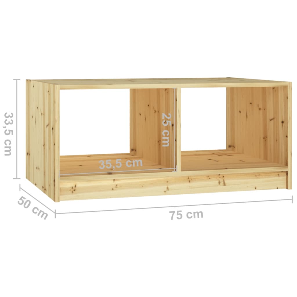 Tavolino da Salotto 75x50x33,5 cm Legno Massello di Abete - homemem39