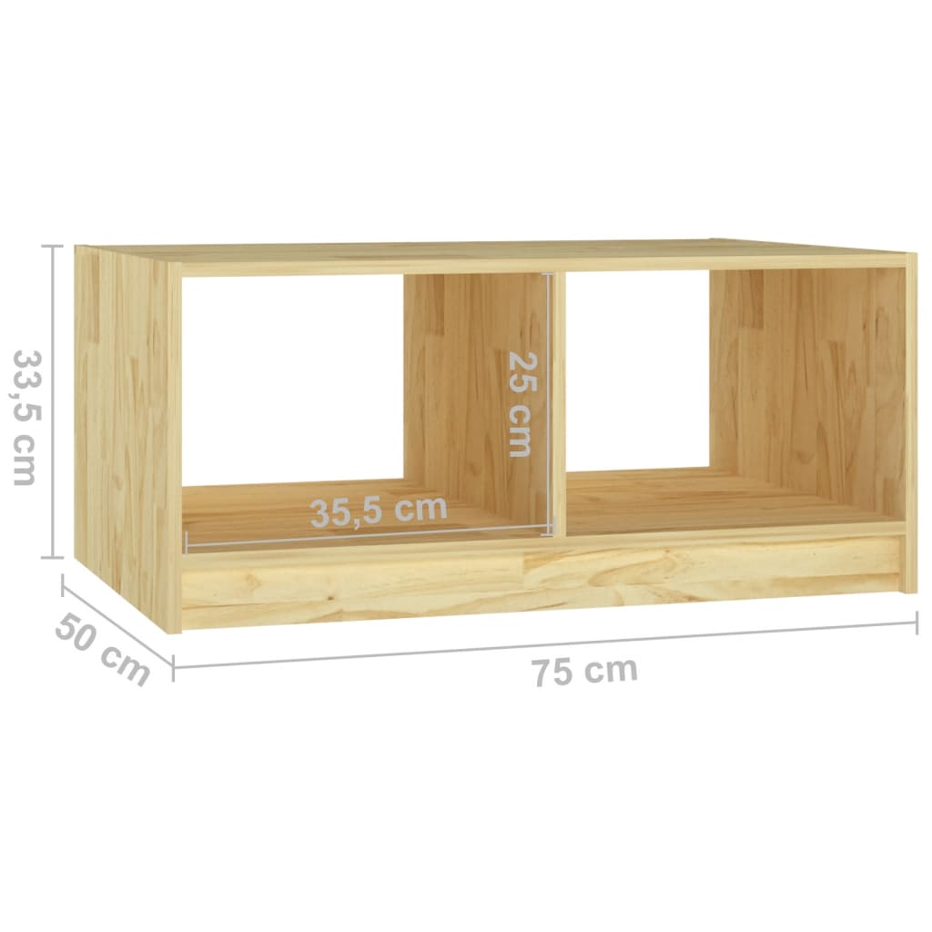 Tavolino da Salotto 75x50x33,5 cm Legno Massello di Pino - homemem39