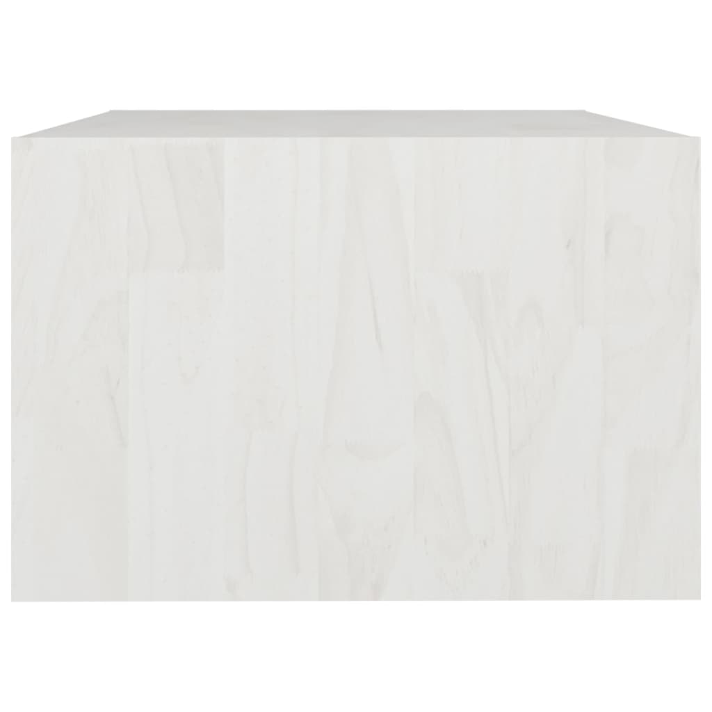 Tavolino da Salotto Bianco 75x50x33,5 cm Legno Massello di Pino - homemem39